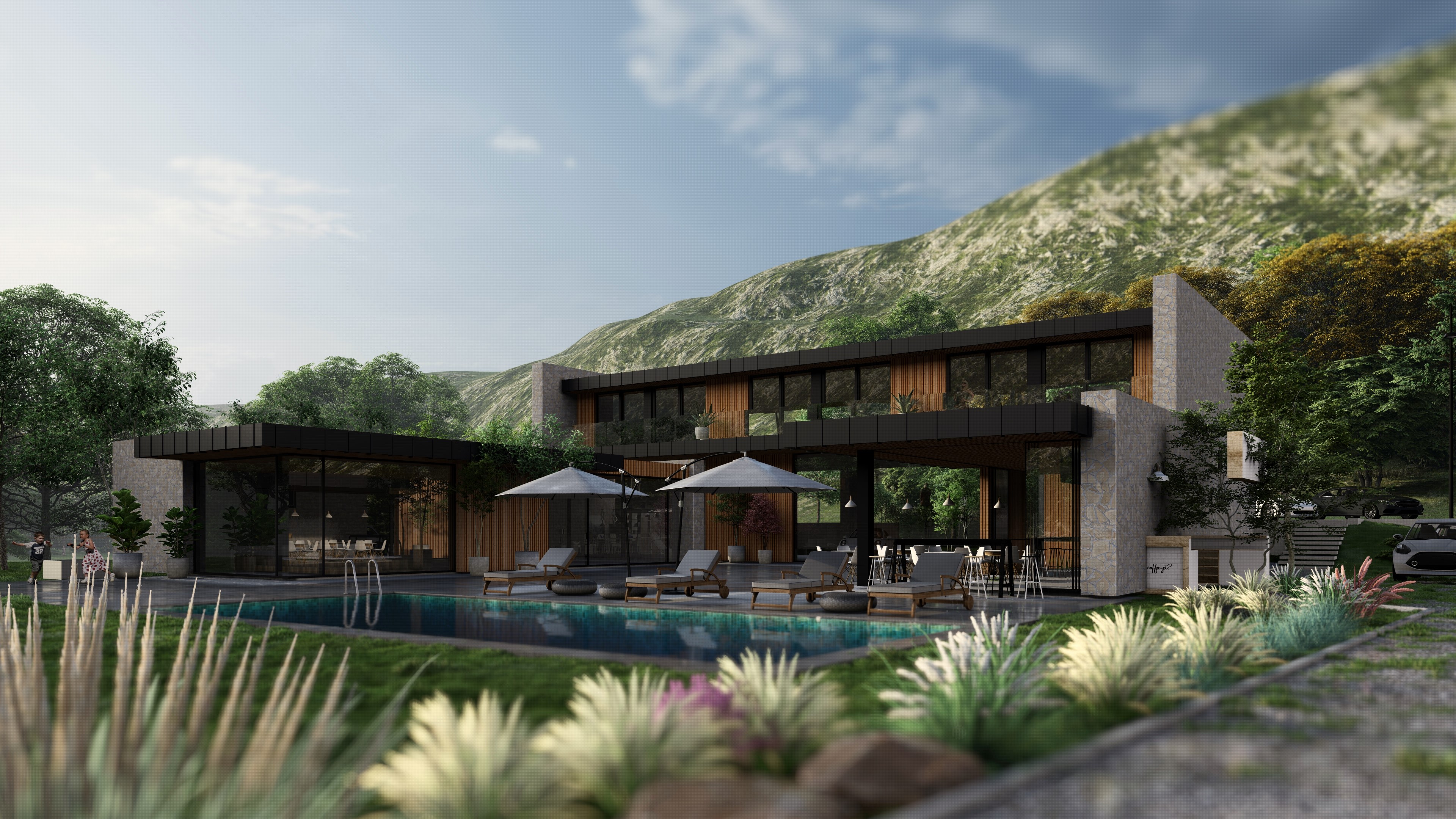 Villa Serenity aerial view